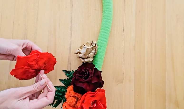 pasoapaso-arreglo halloween-floral decoration